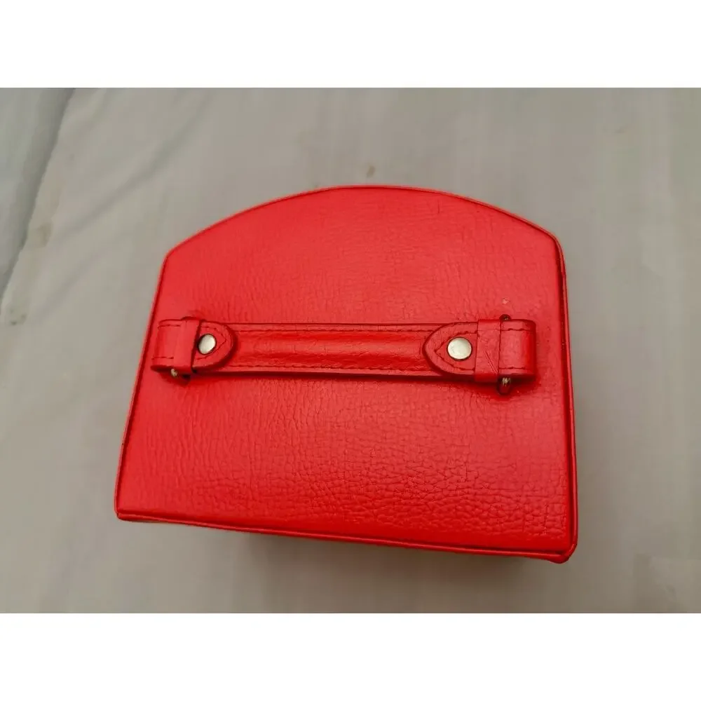 Morelle & Co. Laura Red Leather 3-Tier Jewelry Box With Mirror